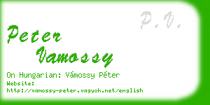 peter vamossy business card