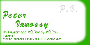 peter vamossy business card